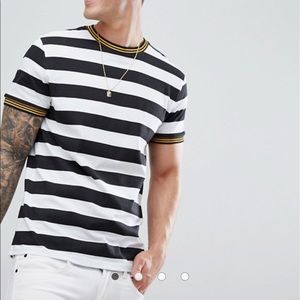 Boohoo Men’s ringer t-Shirt in black strip